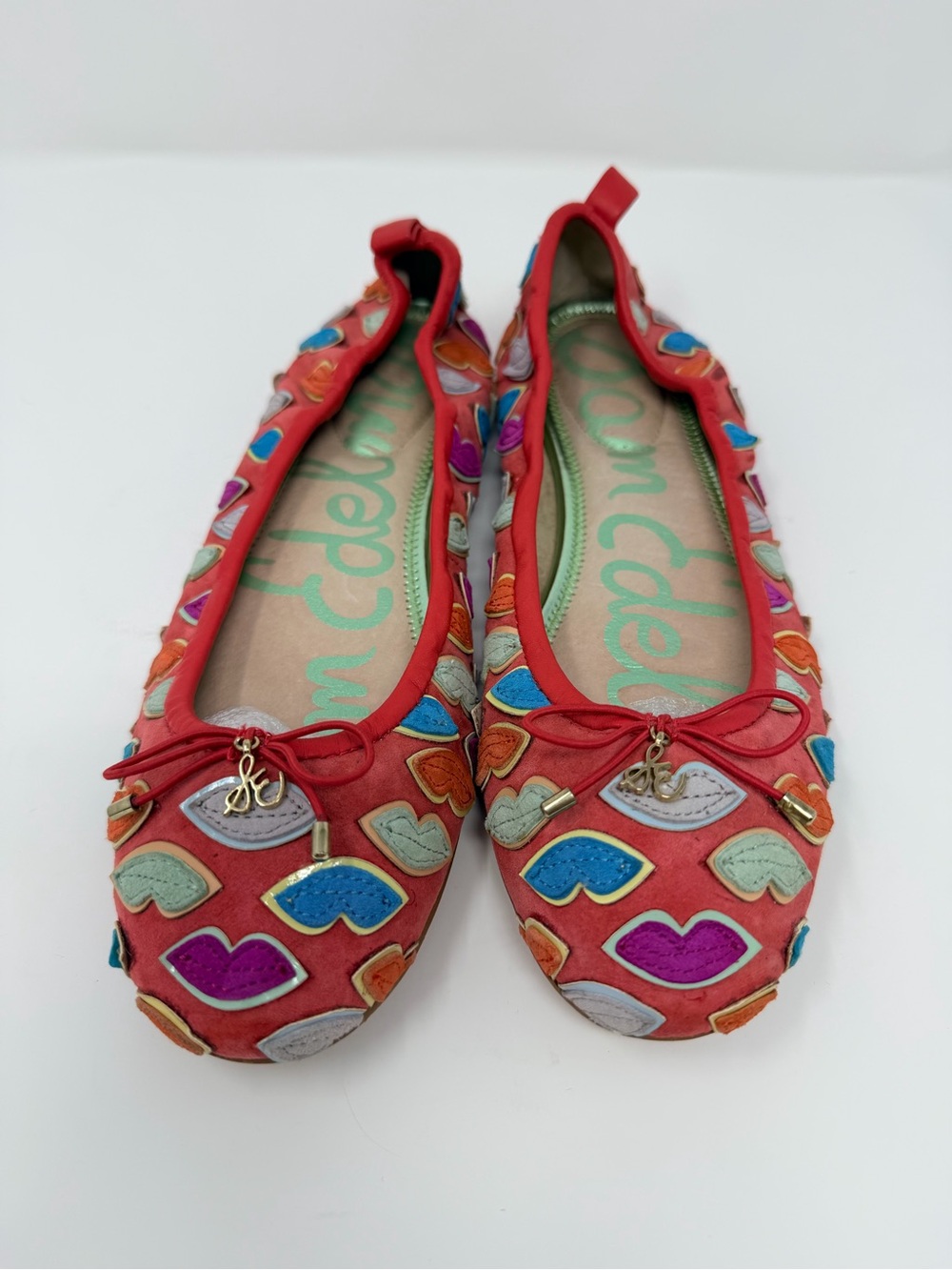 Sam Edelman Coral Fara Lips Ballet Flats in red, purple, gold, blue, and mint - Picture 2 of 4